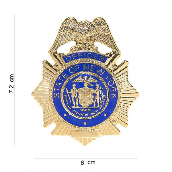 Embleem metaal officer state of New York (goud)