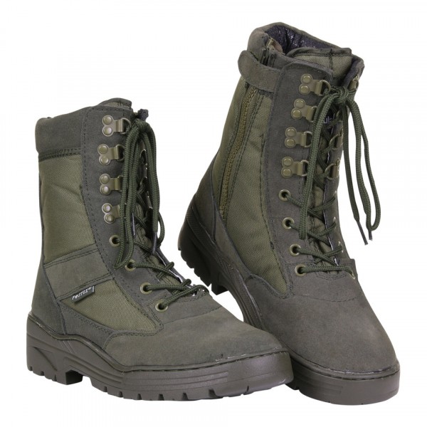 Sniper Boots Olive met Rits Buffalo Leather