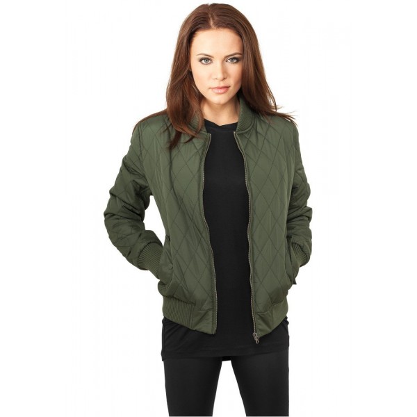 URBAN CLASSICS DIAMON JACKET WOMEN GREEN