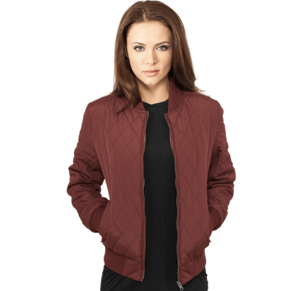 URBAN CLASSICS DIAMOND JACKET WOMEN BURGUNDY