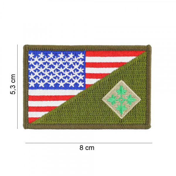 Embleem stof 4th Infantry halve vlag
