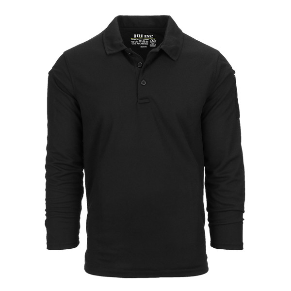 Polo Tactical Black Quick Dry Lange Mouw