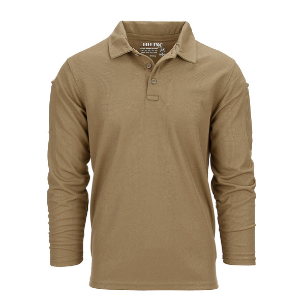 Polo Tactical Coyote Quick Dry Lange mouw