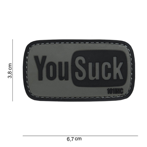 You Suck PVC Embleem met Klitteband